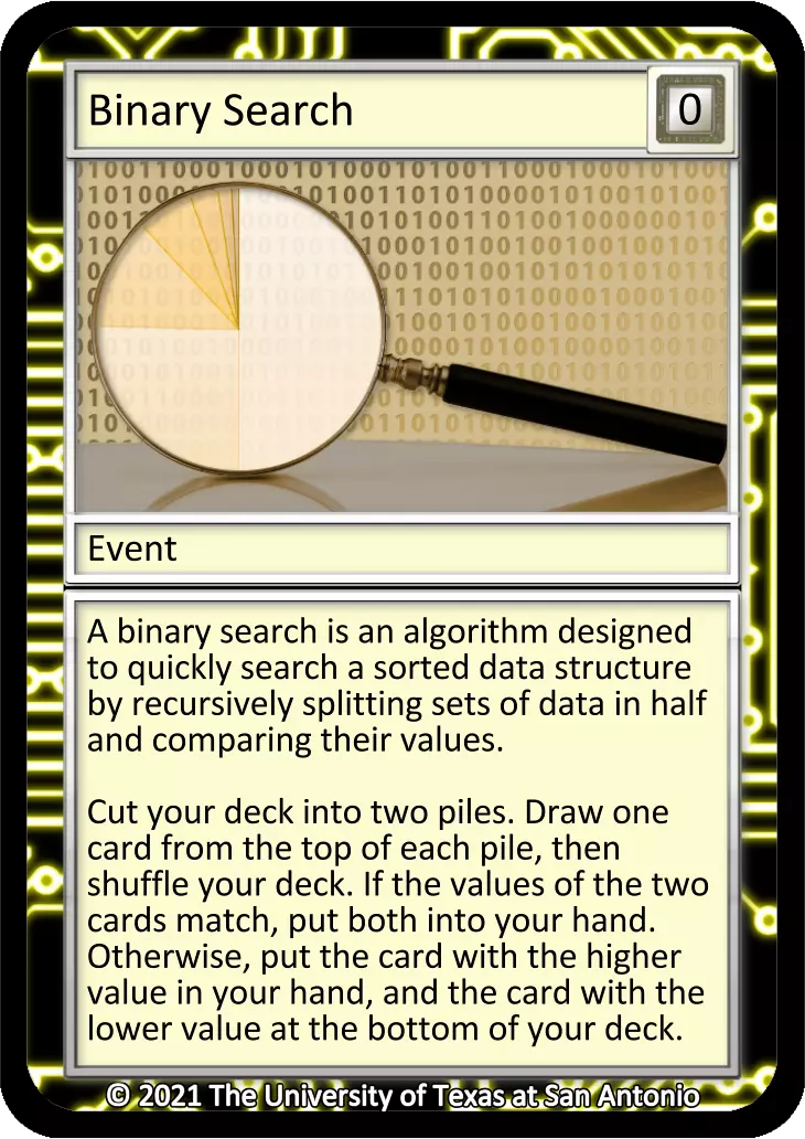 Binary Search card