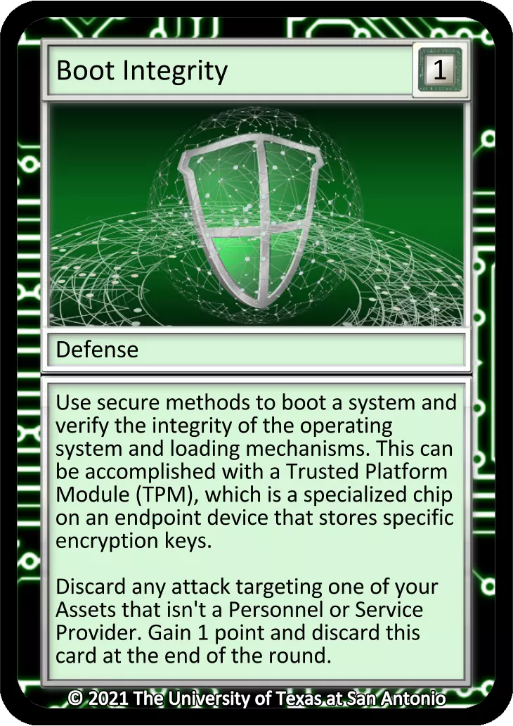 Boot Integrity card