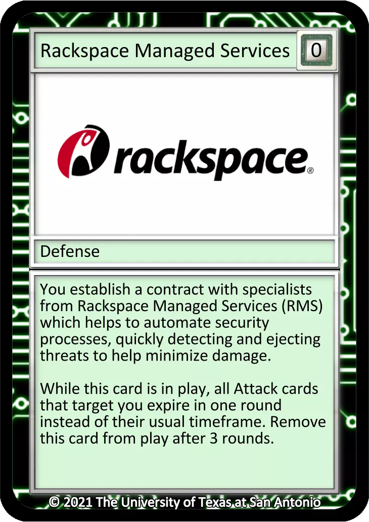 Rackspace Managed Services card