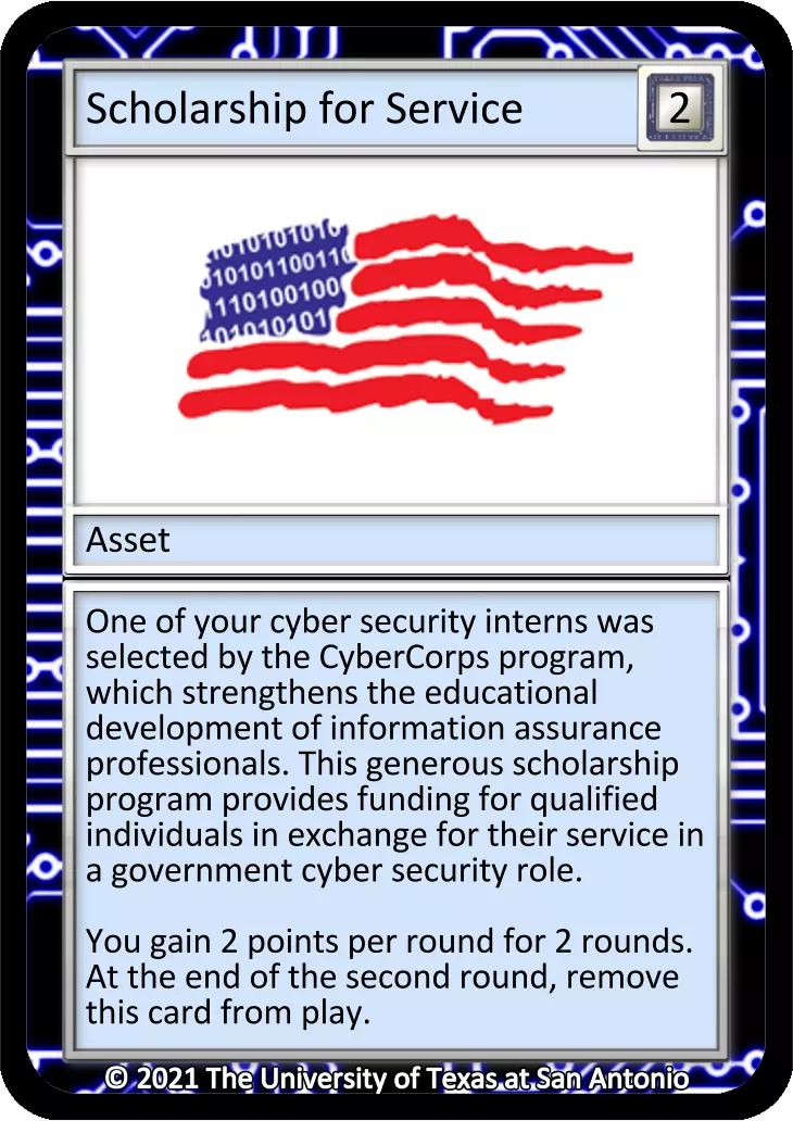 Scholarship for Service card