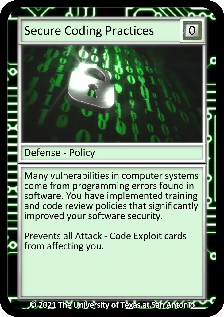Secure Coding Practices card