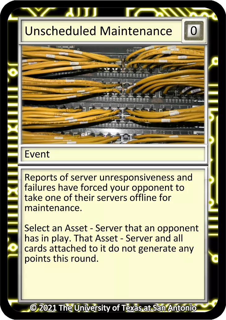 Unscheduled Maintenance card