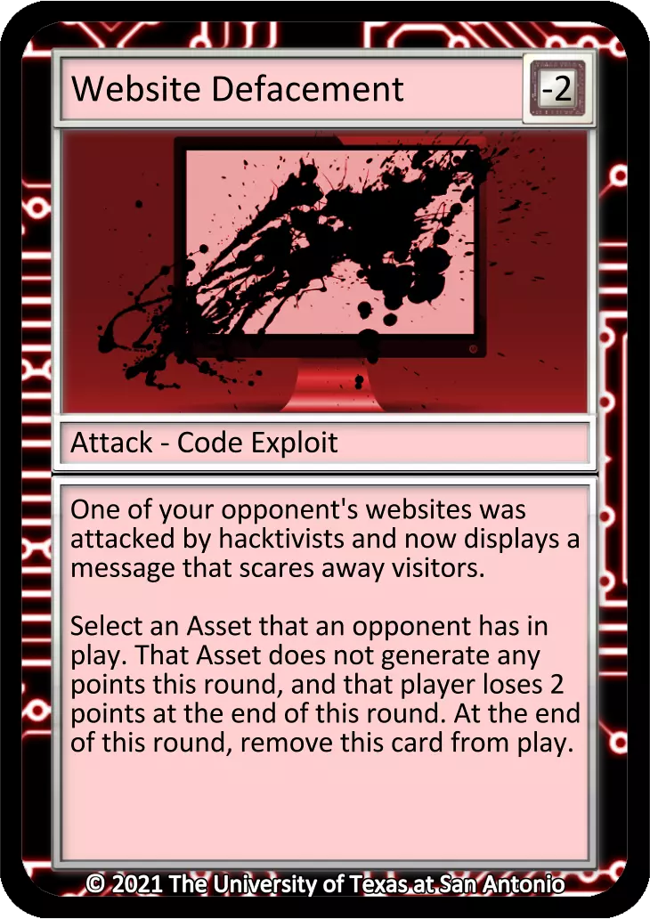 Website Defacement card